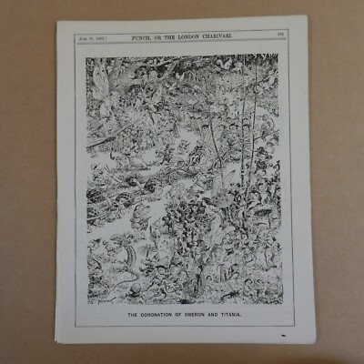 7x10'' punch cartoon 1902 THE CORONATION OF OBERON AND TITIANA 