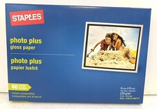 Staples  Photo Plus  Gloss Paper 4"x6" 60 Sheet Package New/Sealed