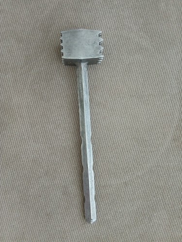 Vtg MEAT TENDERIZER Fine Coarse Pounder Mallet Cast Aluminum 8 inch - 第 1/4 張圖片
