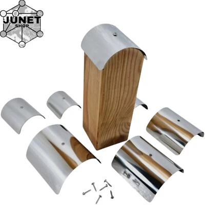 OUM Tappo palo acciaio inox VA2 copertura palo palo semicircolare pali legno lucido