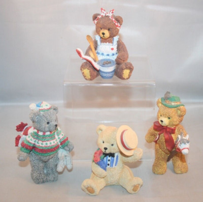 Vintage 90s Bronson Collectables Bears Figurines - Lot of 4