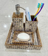 Stylish Luxury Bathroom Set Decorative Soap Dispenser Soap Dish Vanity Tray Bath