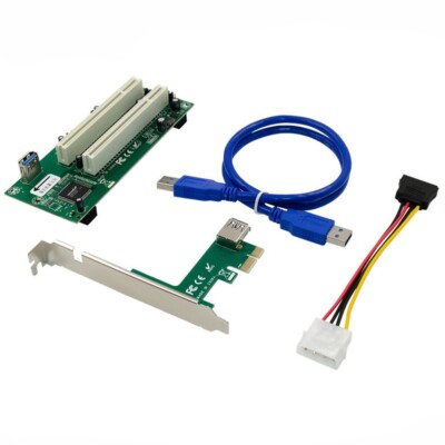 PCI Express PCI-e To Dual PCI Adapter Card PCIE PCI Slot Expansion Riser Card