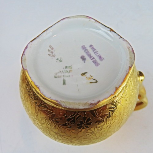 Winterling Bavaria Decorated by Wheeling, Creamer & Sugar Bowl Gold Overlay - Picture 11 of 11