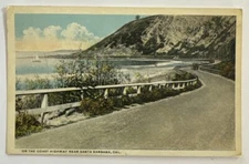 On The Coast Highway near Santa Barbara, California, White Border Postcard