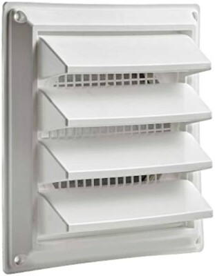 Lambro 608W 8'' Louvered Air Intake Vent (White)