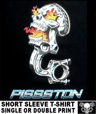 OLD SCHOOL MUSCLE HOT ROD OUTLAW GASSER DRAG CAR BLOWER SKULL PISTON T-SHIRT 22