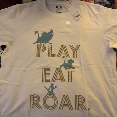 uniqlo lion king collection play eat roar white t shirt large