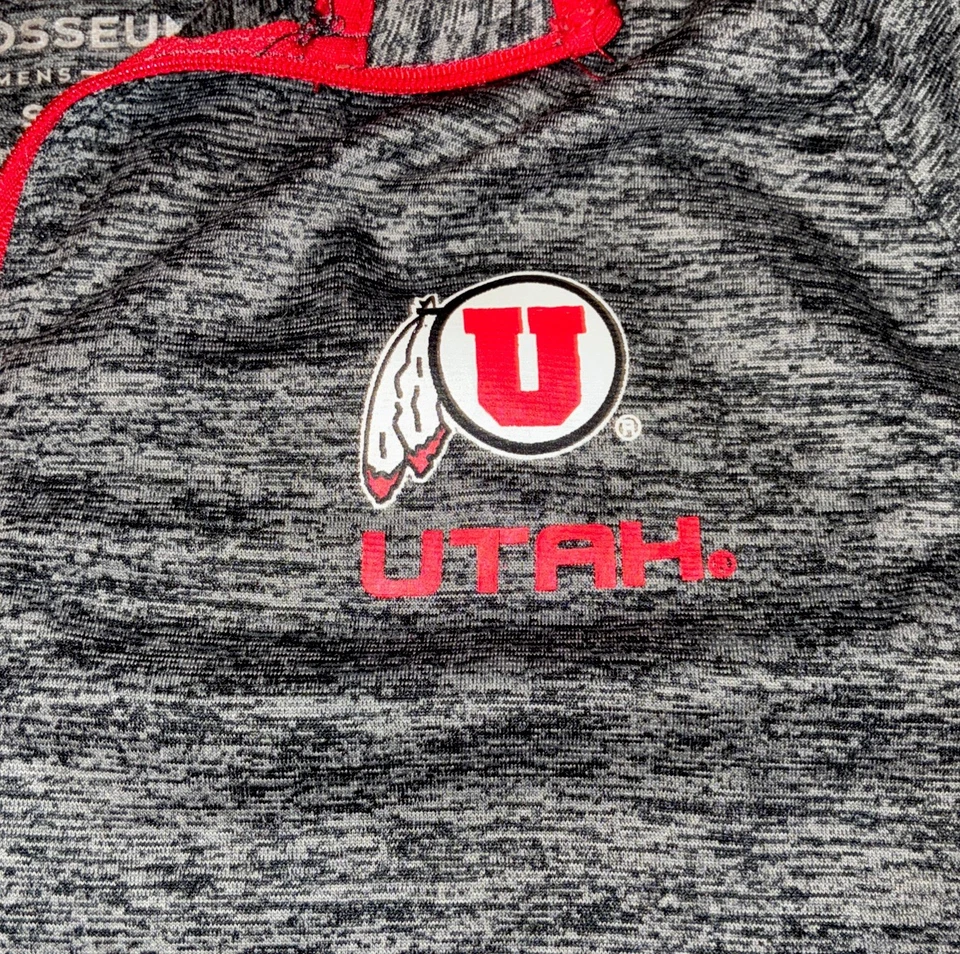 Utah Utes Jacket Men’s Small Colosseum 1/4 Zip Pullover Sleeve Phone Zip Pocket - Image 4 of 4