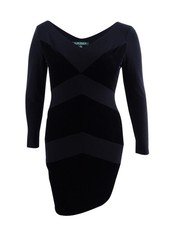 Lauren by Ralph Lauren Women's Chevron Velvet Dress (0, Black) 190866691341