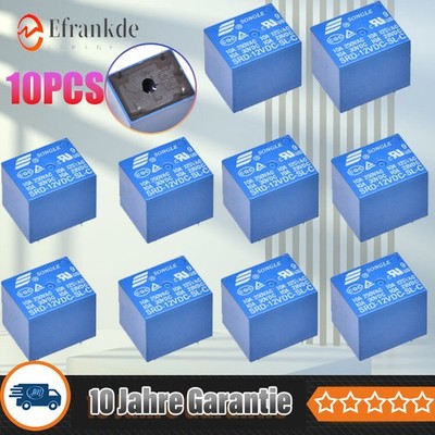 10 Stück Miniatur Print Relais DC 12V Wechsler 10A 250V Songle SRD-12VDC-SL-C