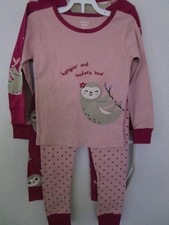 New Carter's girls 4 pieces fit cotton pajama set, size 3t