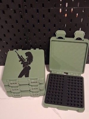 9mm Ammunition Storage Cases, 100 Round Capacity  (4 Pack)