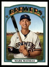 2021 TOPPS HERITAGE BASEBALL CARD MARK MATHIAS #694 RC MILWAUKEE BREWERS 7109