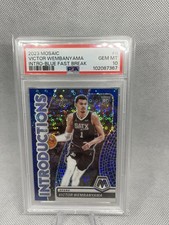 2023 Mosaic Victor Wembanyama Introductions Blue Fast Break /85 PSA 10 👽