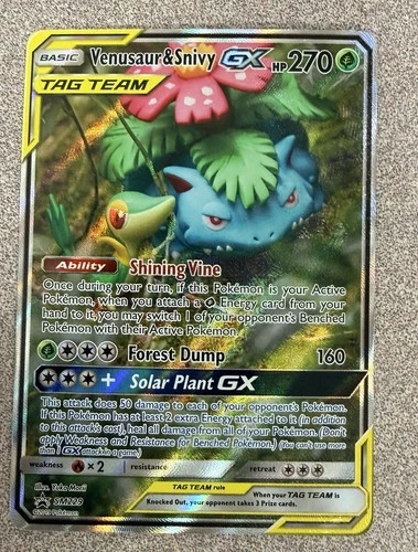 Venusaur & Snivy GX SM229 Near Mint Black Star Promo Holo Pokemon 2019