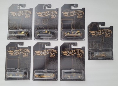 Hot Wheels 50th Anniv Black & Gold Complete Set + Err Bone Shaker * No Chase Car