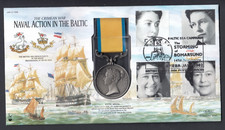 REPLICA QV Baltic Medal 2002 GB Stamp Cover Naval Action Baltic Sea Crimean War