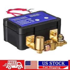 Remote Battery Disconnect Switch 12V/24V 240A Kill Switch LED Voltmeter Aovgbdwb