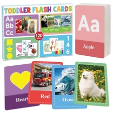 Flash Cards for Toddlers 1-3 Alphabet ABC Flash Cards,Letter Number Animal Shape