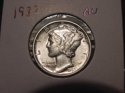 1937 MERCURY DIME AU POPULAR DATE SHIPS FREE