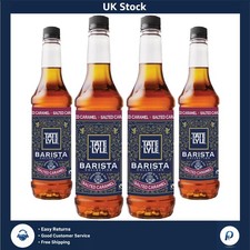 Fairtrade Salted Caramel Coffee Syrup 4-Pack for Hot Cold Drinks 4 x 750ml