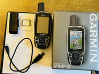 Garmin GPS 65 Multiband handheld  GPS ,Cable, Bike mount , OS maps 1:50