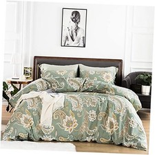 Paisley Duvet Cover 100 Cotton Green Floral Duvet King Retro Green Paisley