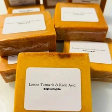 Lemon Turmeric & Kojic Acid Brightening Soap, Dark Spot Remover,Whitening Soap