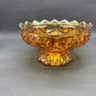 Fenton Colonial English Hobnail Amber Glass 6 Candle Holder Centerpiece Bowl