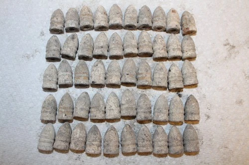 LOT OF 50 DUG CIVIL WAR SHARPS BULLETS FOUND CUSTER'S CAMPS WINCHESTER V.A.# 2