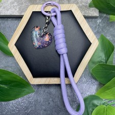 5 Corded Phone Keychain Lanyard Wristlet Glitter Heart Charm Free Ship D1599