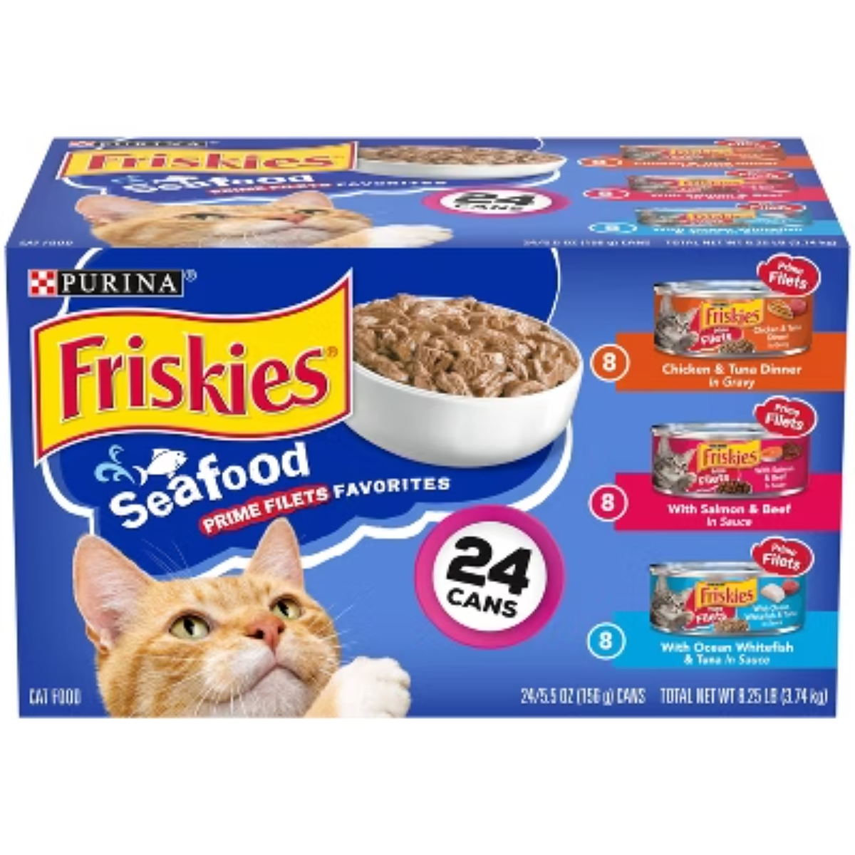 Purina Friskies Seafood Prime Filets Wet Cat Food with Chicken Beef and Seafood  