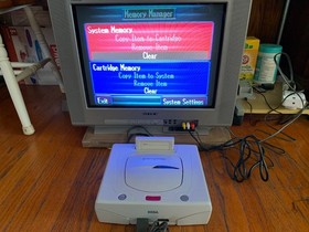 Sega Saturn white Japanese console system with box 2 games memory card US seller