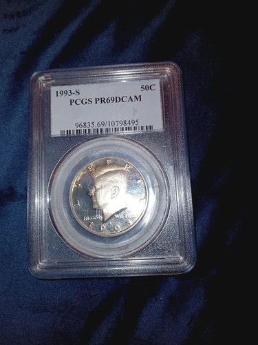 1993-S Proof Silver Kennedy Half Dollar PCGS PR69DCAM 90percent Silver
