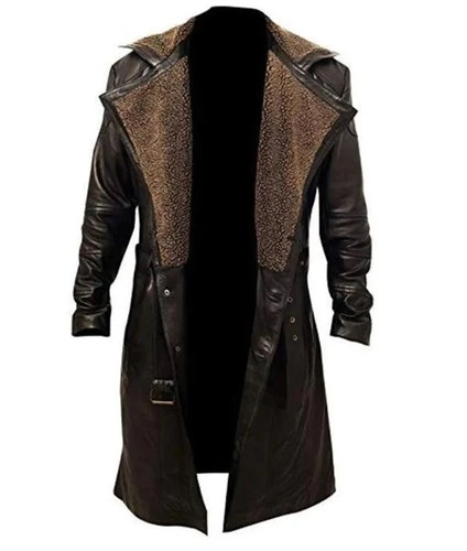 Ryan Gosling 2049 Officer Men's Blade Runner Leather Long Coat - CHRISTMAS SALE image 2