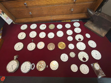 For Projects: Lot of 26 Pocket Watch Movements, And 10 Dials