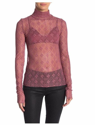 Blush Pink Lace Turtleneck 