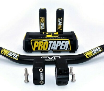 LENKER 28mm KOMPLETTSET PROTAPER GRIFFE STOßSTANGE SCHWARZ REESER LENKUNG MOTORRAD