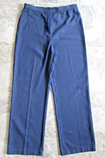 RUSS TOGS Women's Wool Pants 32x31 ILGWU Union USA Navy Blue Wide Straight High