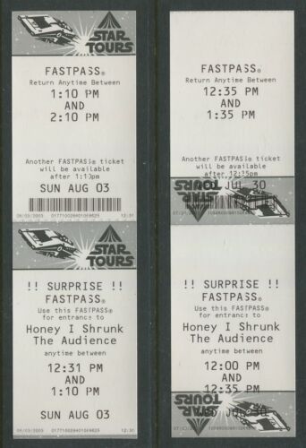 DISNEYLAND SURPRISE FASTPASS SET - STAR TOURS + HONEY I SHRUNK THE AUDIENCE - Picture 1 of 1