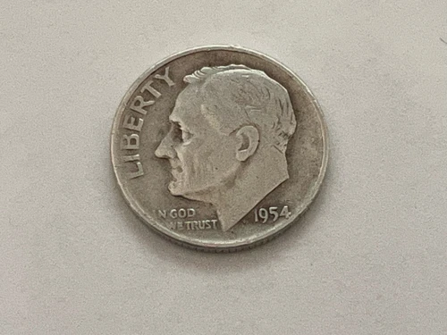 1954 D Roosevelt Silver Dime, Good Album Filler