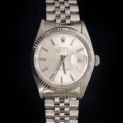 Montre Rolex Datejust en acier inoxydable 18K or blanc bracelet jubilé argent 1601 - Photo 1/6