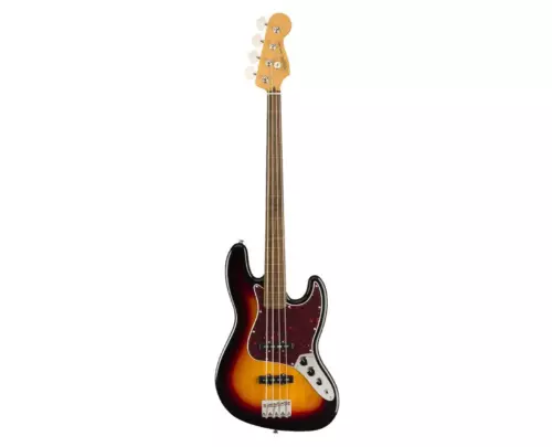 Squier Classic Vibe '60s Jazz Bass Electric Guitar - Fretless - 3-Color Sunburst