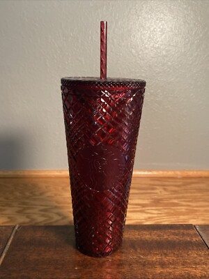 Starbucks Ruby Red Winter 2021 Jeweled To Go Travel Tumbler Cold Cup Venti 24oz