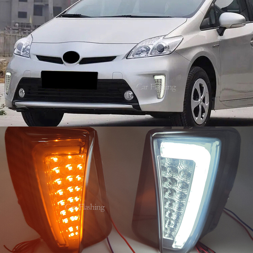 For 2012-2015 Toyota Prius LED Switchback Fog Turn Signal Lights