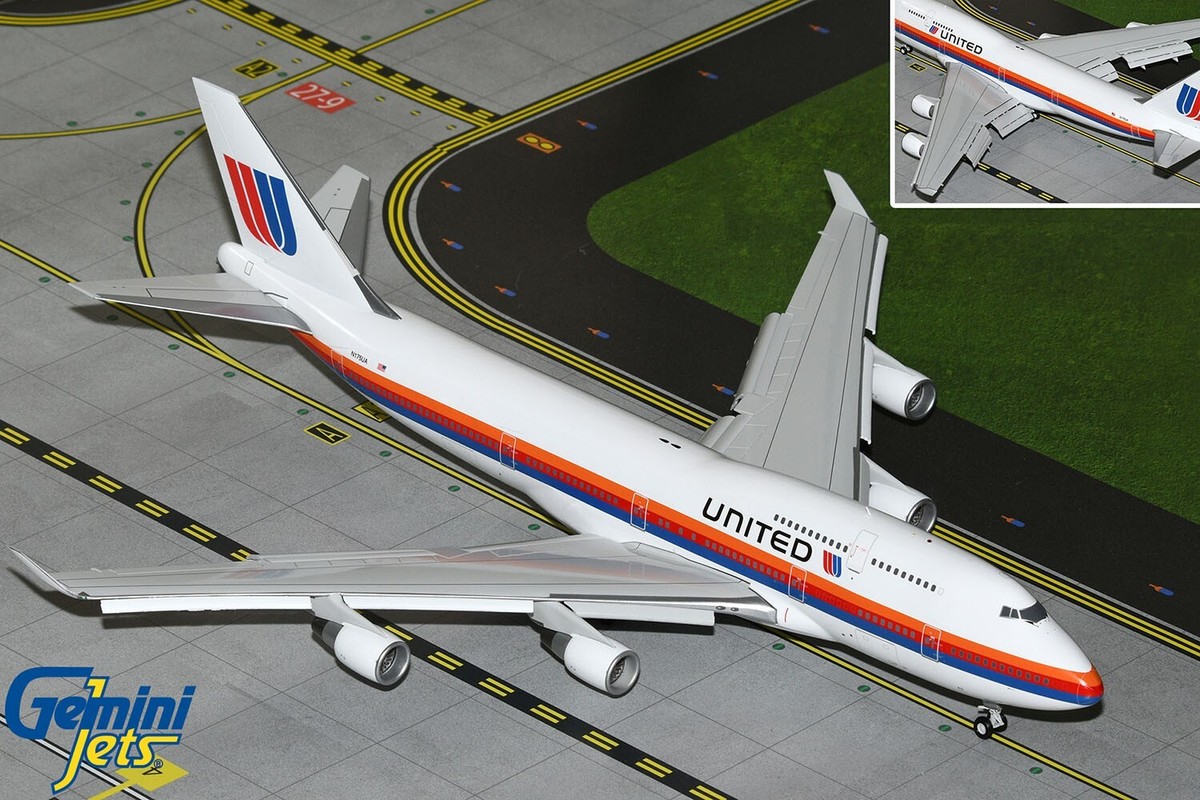 Gemini 1/400 UNITED BOEING 747-400航空機 United Airlines Boeing 747-400 (747 Friend Ship) N121UA