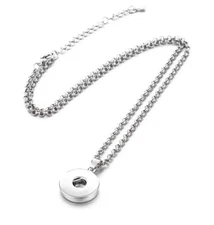 Snap Jewelry Stainless Necklace Plain 20" + 2" Anti Tarnish fits 18-20mm Charms