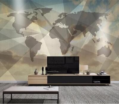 3D Vintage World Map K7460 Wallpaper Mural Self-adhesive Removable Sticker Kay