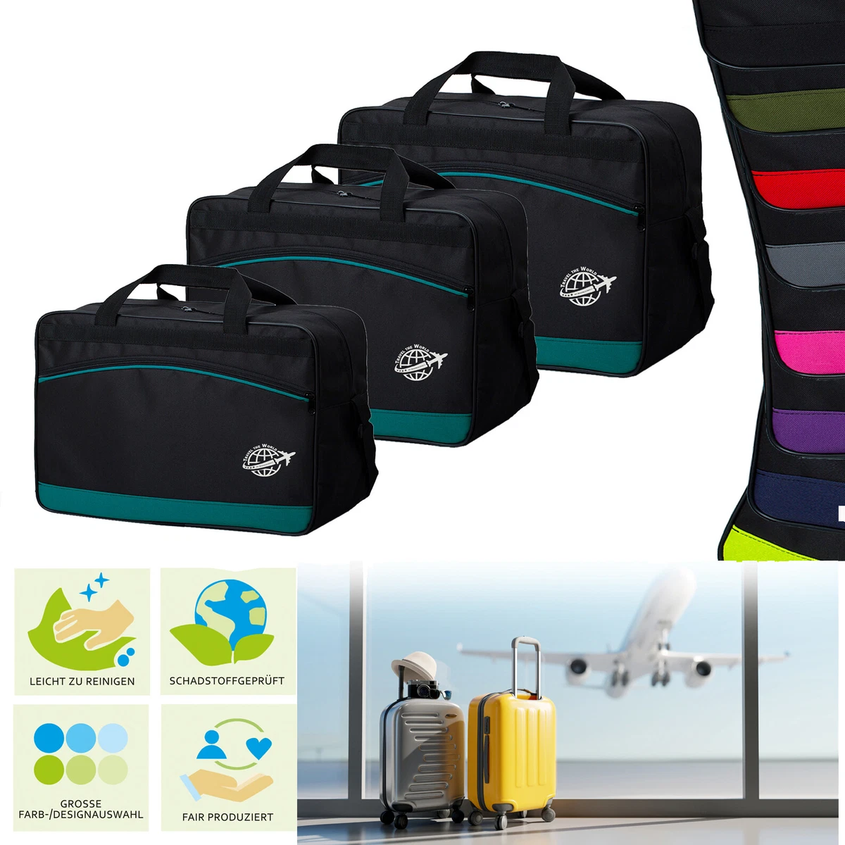 Bolsa de viaje EQUIPAJE MANO equipaje de a bordo avión 40x20x25 40x30x20 55x40x20 Ryanair | eBay